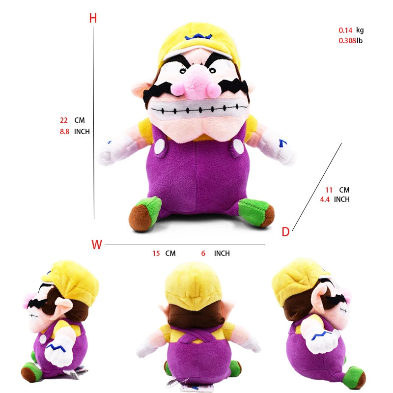 Mario Bros Plush Toys Luigi Yoshi Princess Peach Toadette Bowser JR Waluigi Wario Anime Stuffed Cartoon Peluche Dolls