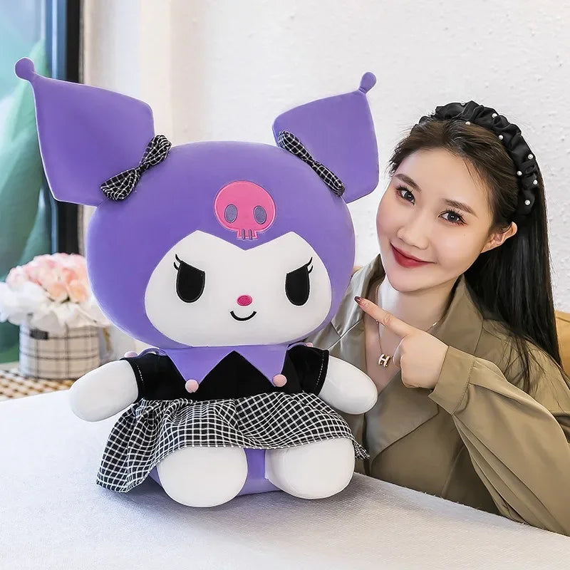 Sanrio Asli Anime Boneka Kuromi Doll Toy Mainan Mewah 25/38Cm PlusH Doll Lembut Menenangkan Gadis Boneka Mainan Hadiah Anak-anak