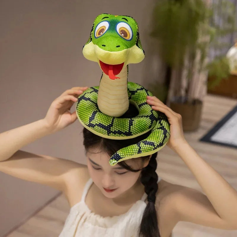 25/35/45cm Hot Sale Simulation Green Snake Plush Doll Reptile Funny Snake Holiday Birthday Gift Doll Home Decoration