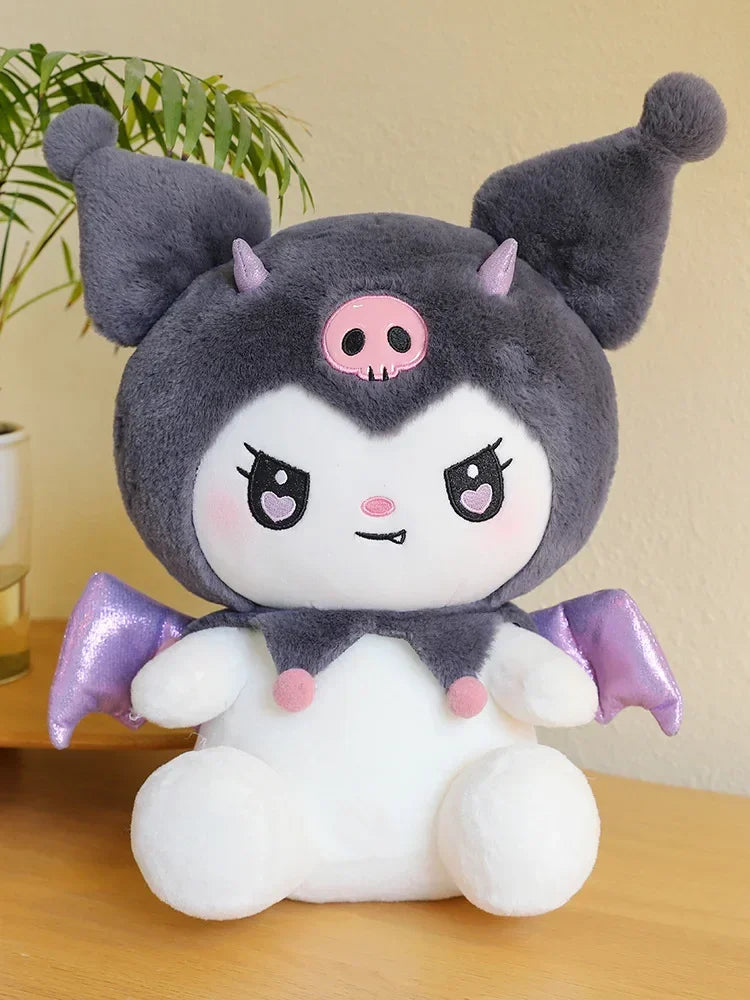 60cm Big Size New Sanrio Cute Demon Kuromi Plush Toy Angel My Melody Plushies Pillow Doll Stuffed Animal Home Decor