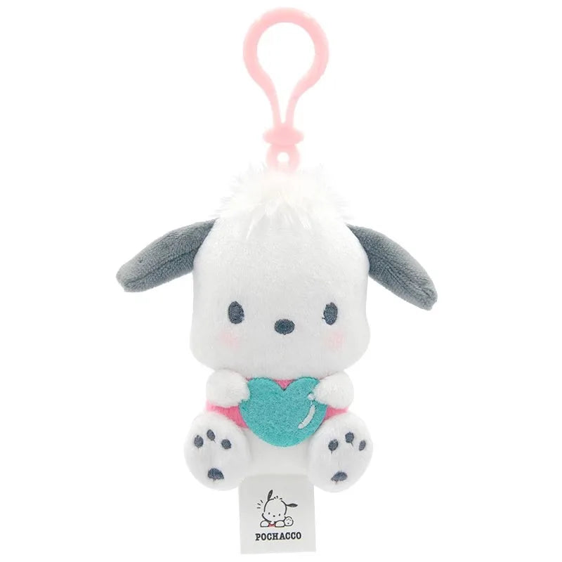 Sanrio Hello Kitty Kuromi Melody Pachacoo Cinnamoroll Stuffed Toys Pendant Cute Plush Toys Keyring Anime Keychain Birthday Gift