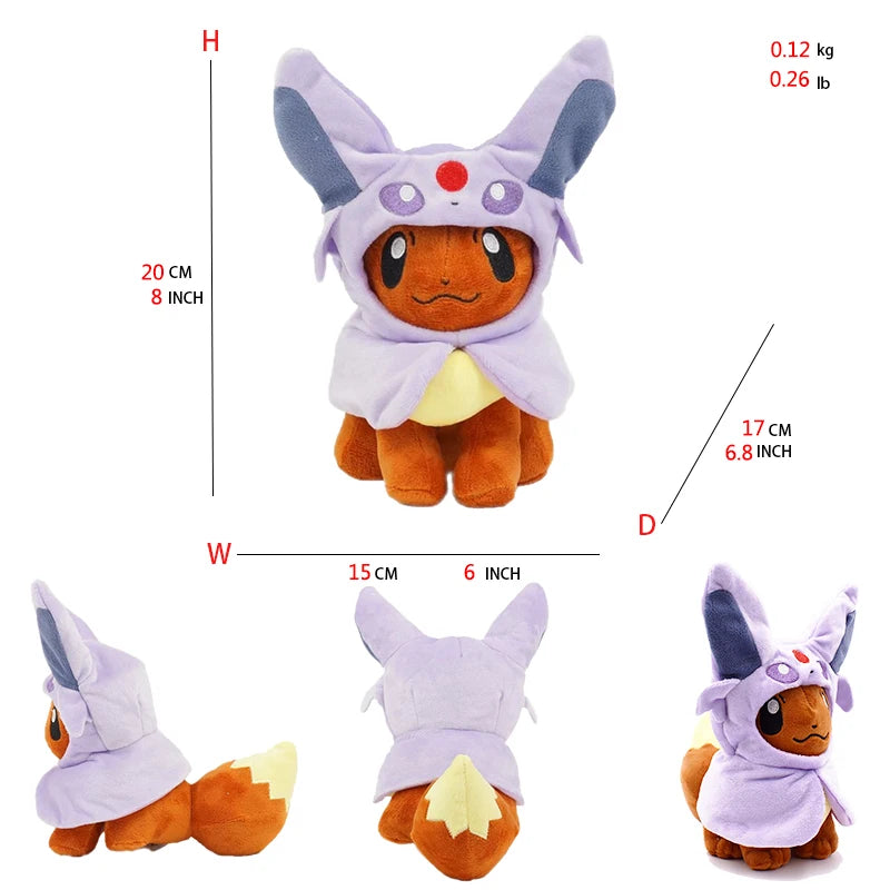 Eevee Cos Umbreon Espeon Jolteon Flareon Glaceon Vaporeon Sylveon Leafeon Plush Toy Stuffed Soft Cartoons All Star Collection