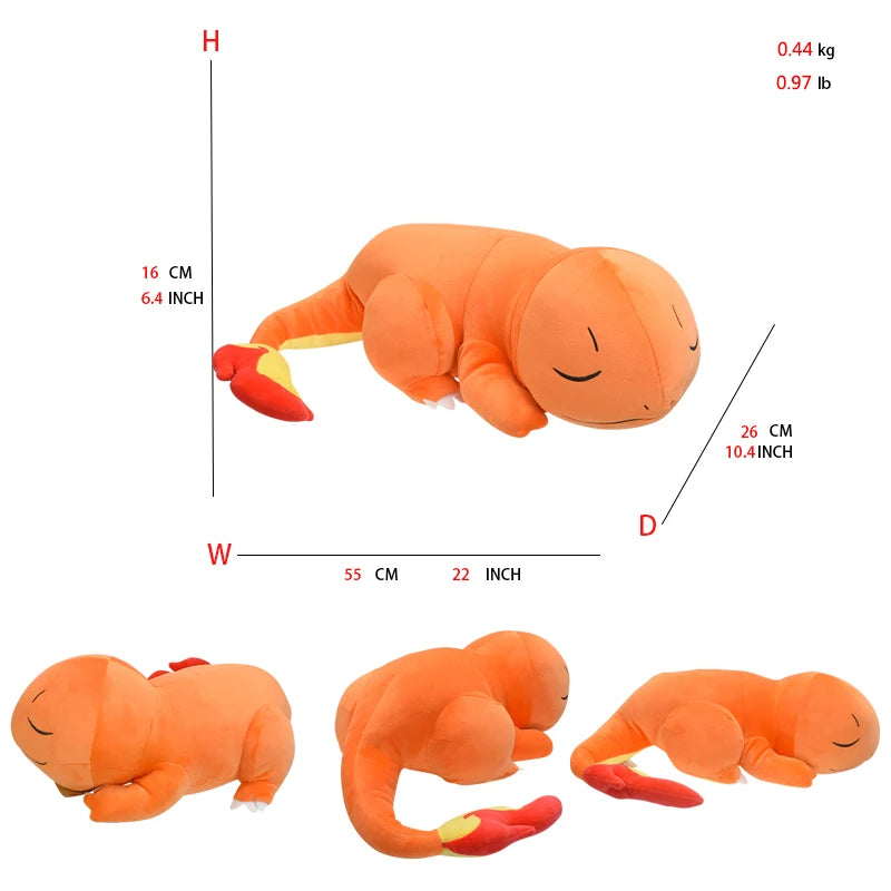 TAKARA Tomy Original Pokemon Plush Sleep Charmander Pillow Soft Stuffed Animal Toys Kawaii Anime Dolls Christmas Birthday Gift