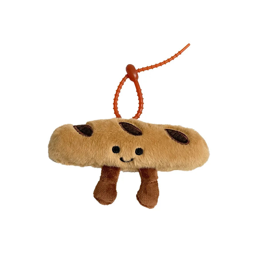 Kawaii Croissant Long Bread Series Plush Keychain Cute Decoration Backpack Pendant Plush Toy Doll Keyring Doll Girl Gift