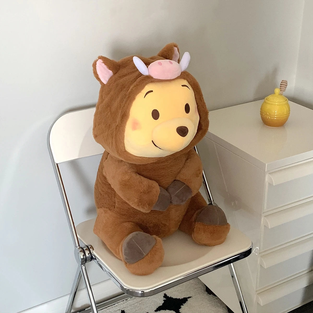 Fluffy Pooh Bear Turn Into Wild Boar Plush Toy Creative Cartoon Stuffed Anime Plushies Cuddly Cute Doll Birthday Gift Girl