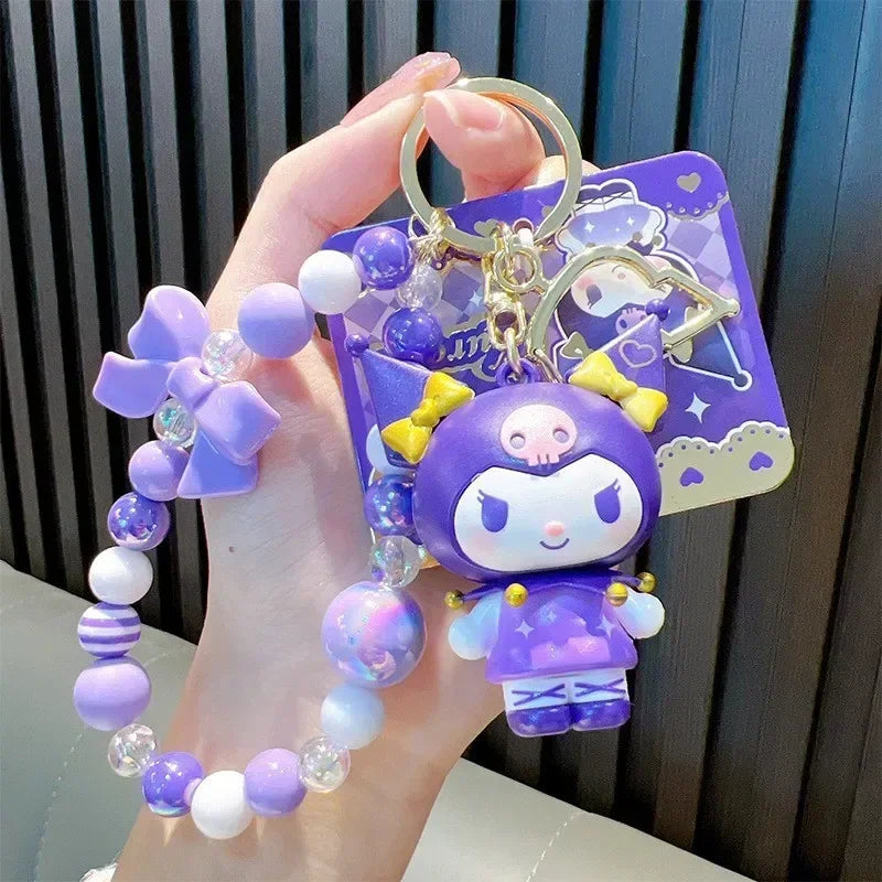 Genuine Sanrio Melody Doll Keychain Cartoon Anime Kuromi Cinnamoroll Plush Camera Trinkets Pendant Girls Funny Cute Gift Toys