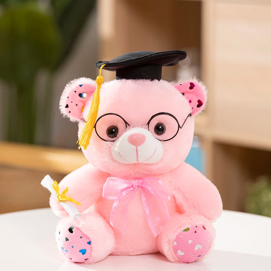 1 Piece 23cm Graduation Bear Plush Toy Cute Teddy Bear Soft Doll Boys Girls Students Graduation Gift