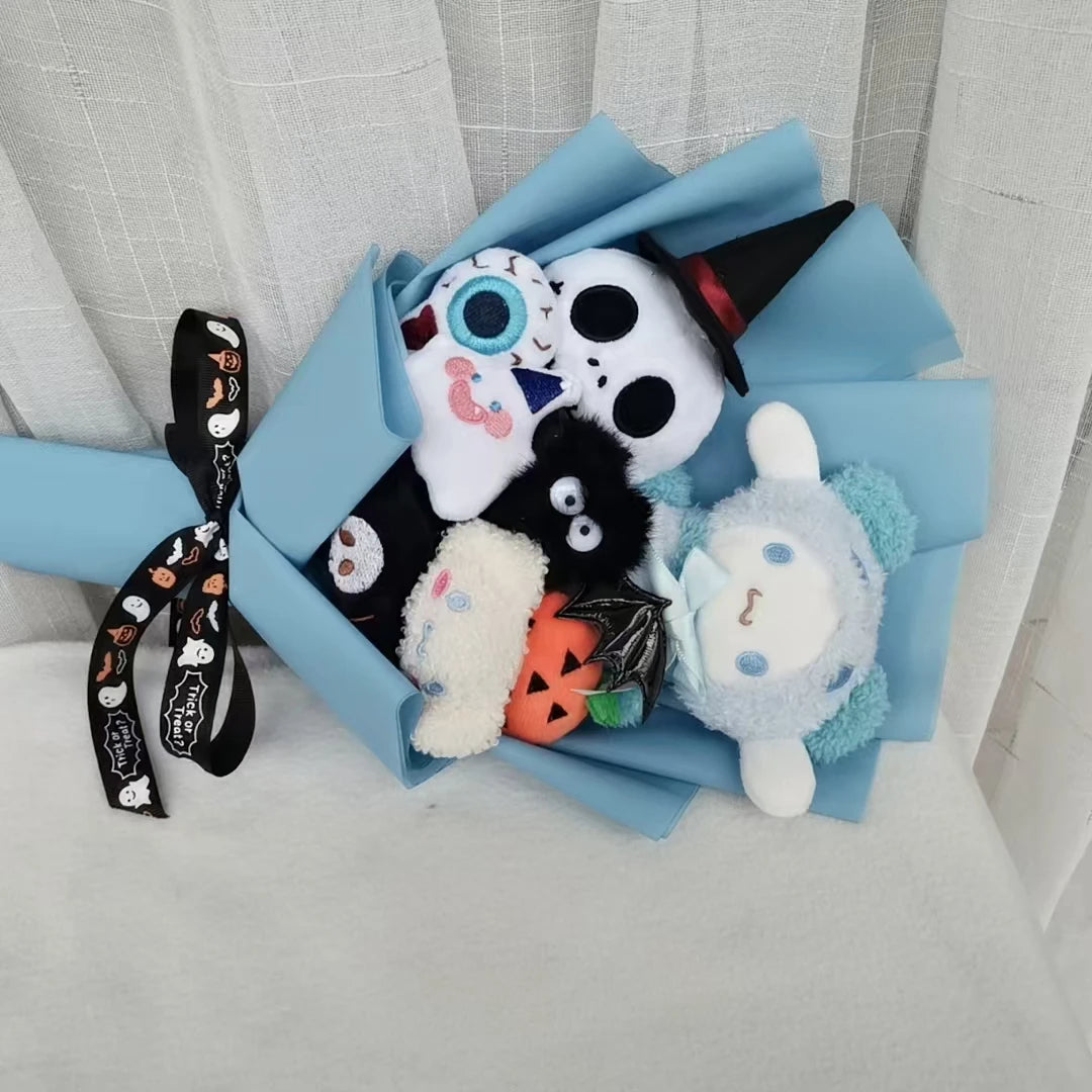 Halloween Animal Plush Bouquet Funny Toy Kuromi My Melody Hello Kitty Cinnamoroll Dolls Christmas and Valentine's Day Gifts