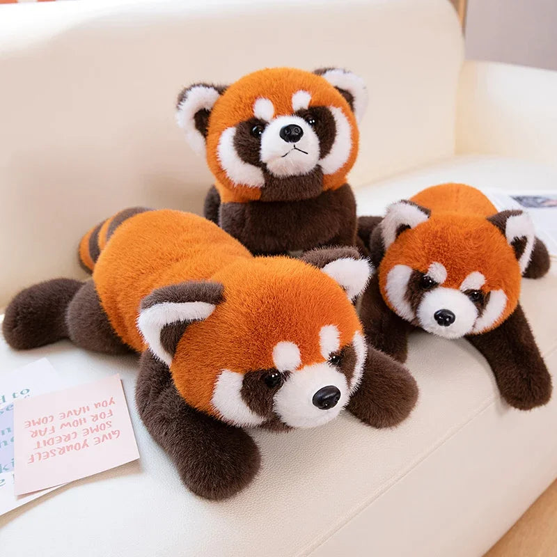 2 Styles Raccoon Plush Dolls Stuffed Toys Lifelike Red Fox Panda Pillows Cartoon Animals Toys Birthday Christmas Gift