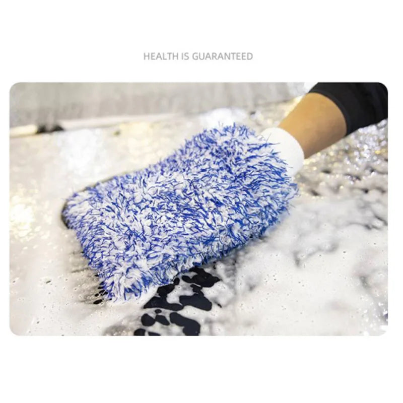 Double-sided Thickened Plush Car Cleaning Gloves Microfiber Absorbent Cleaning Coral Velvet Car Wash Gloves