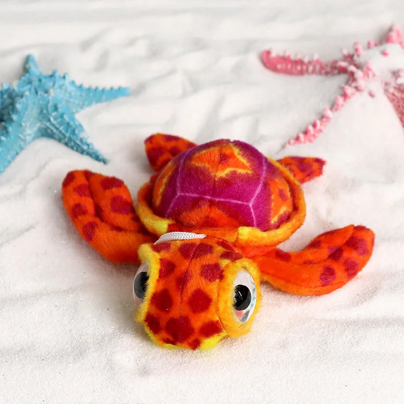 Cute Simulation Tortoise Plush Toys Kapsack Keychain Soft Stuffed Cartoon Animal Sea Turtle Doll Window Pendant Doll kids Gift