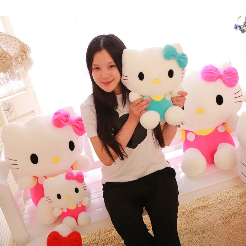 20cm Hello Kitty Plush Toys Sanrio Cute Movie KT Cat Dolls Soft Stuffed Hello Kitty Birthday Gifts For Kids Animals Toys