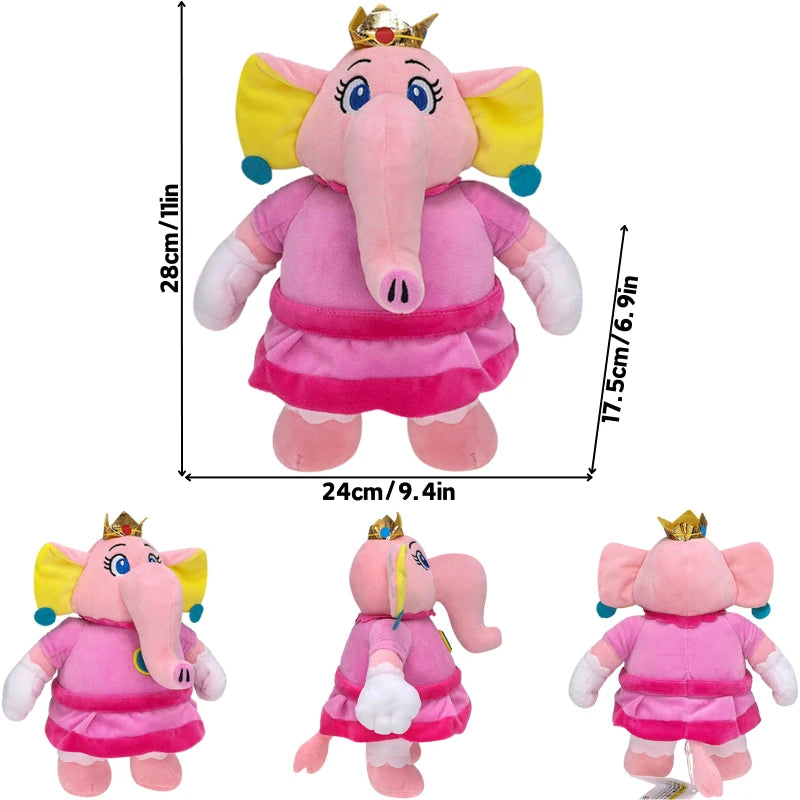 Kawaii Elephant Mario Luigi Princess Peach Daisy Toadette Soft Plush Toys Poplin Fire Spike Rolla Koopa Condart Pleuche Dolls