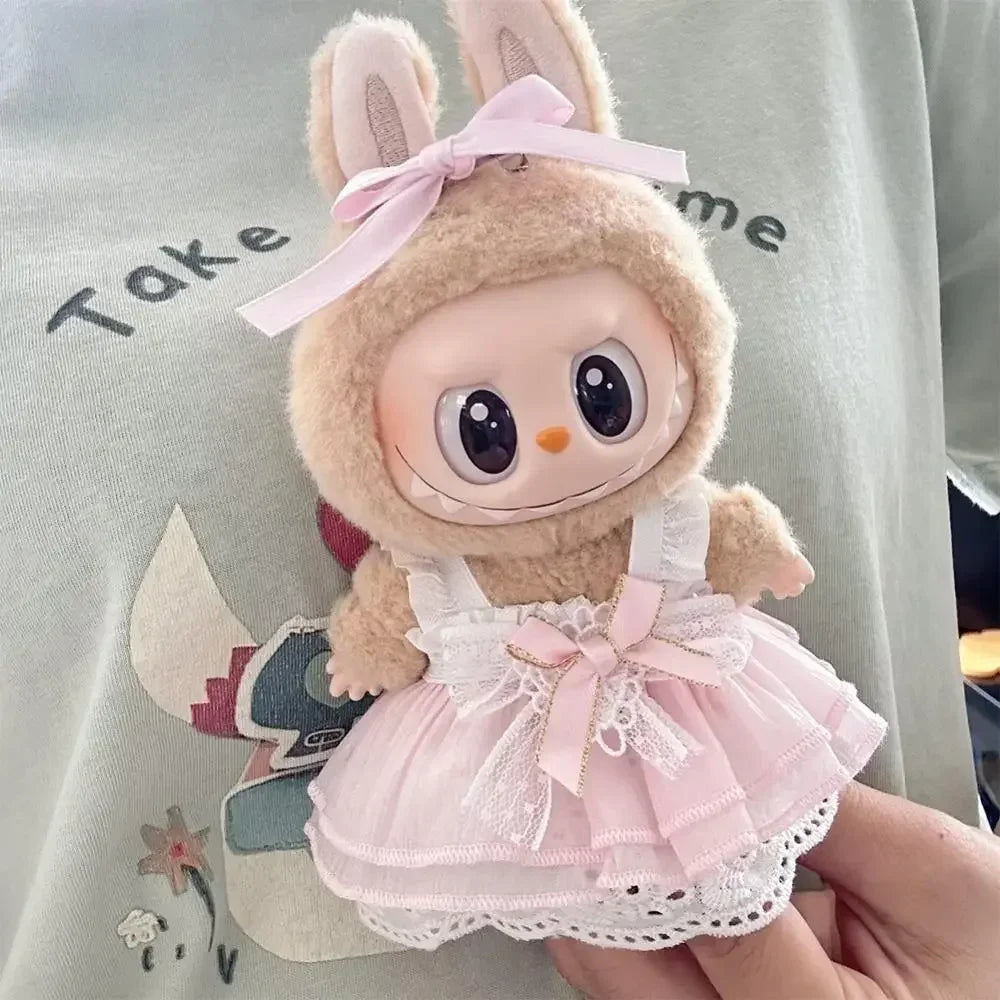 For 17cm Labubu/mokoko Doll Clothes outfit Clothes Hoodies Doll Clothes Dolls Accessories Cute Decoration