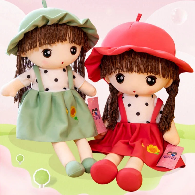 45cm Super Kawaii Plush Girls Doll with Clothes Kid Girls Baby Appease Toys Stuffed  Plush Toys for Children Gift