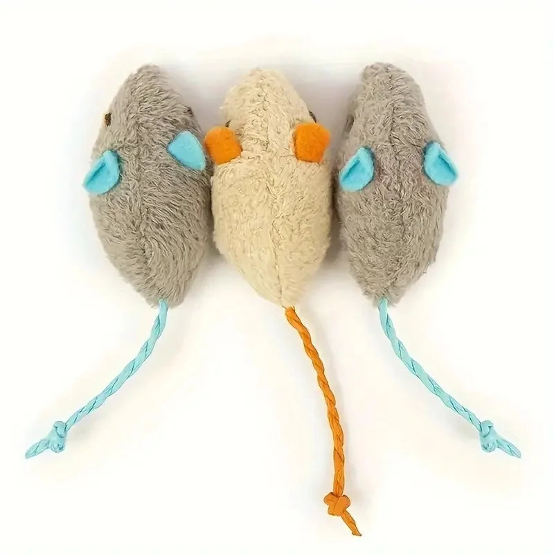 3/7PCS Interactive Plush Rat And Cat Toys With Durable Linen Perfect For Small Breeds Safe For Indoor Play