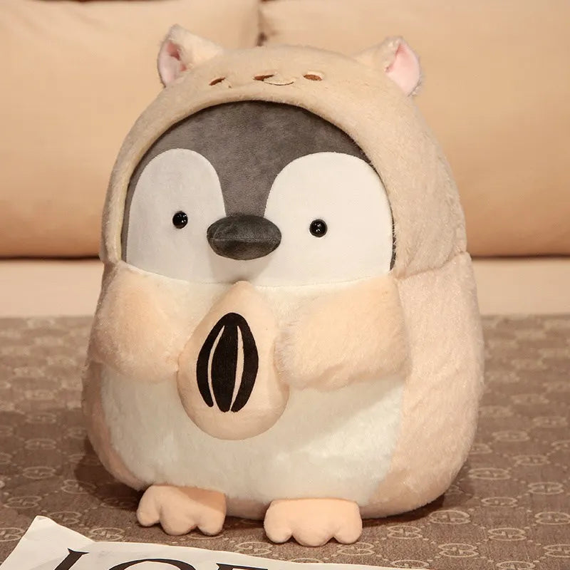 25cm-45cm New Big Cute Penguin With Melon Seeds Plush Doll Cartoon Animal Plush Toys Kawaii Anime Hamster Hat Gift For Girls