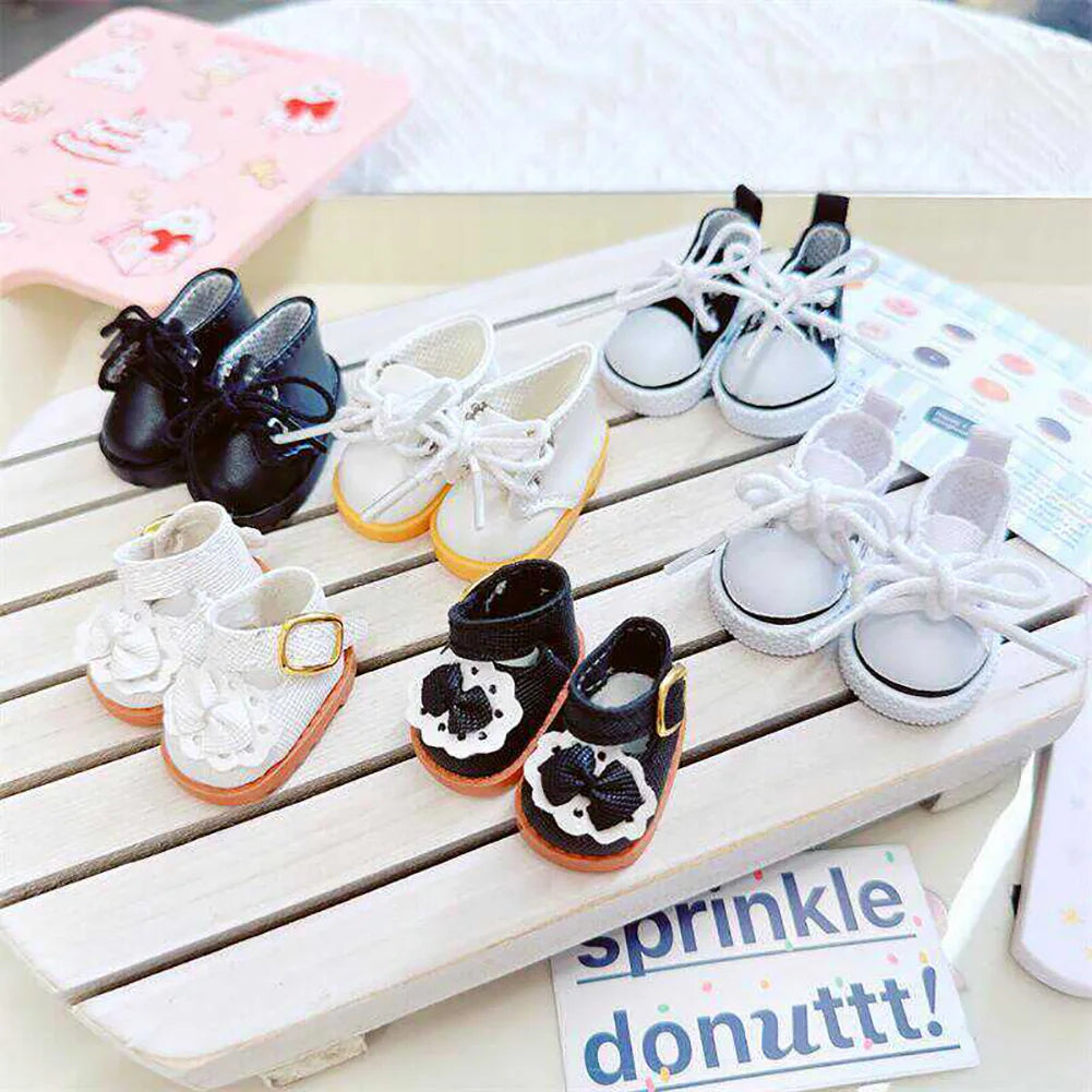 Mini Plush Doll'S Clothes Outfit Accessories For Korea Kpop Exo Labubu Idol Small leather shoes canvas shoes Clothing Gift