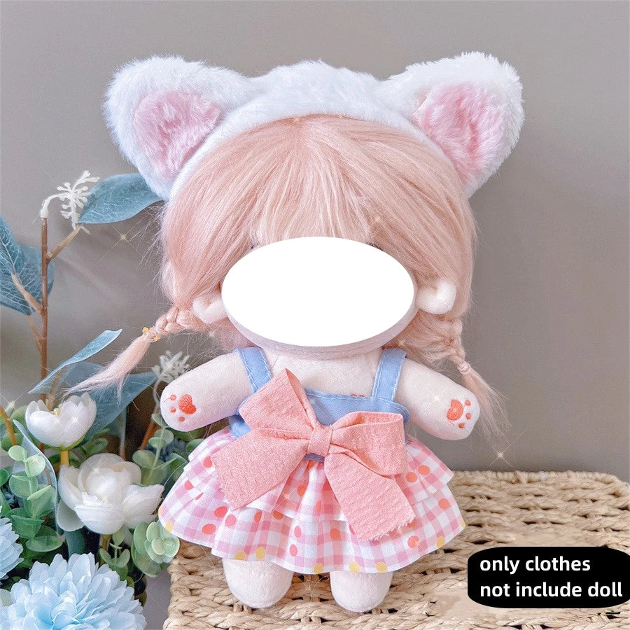 Pretty Dress Clothes for 20cm Cotton Plush Toys Dress Up Clothing Princess Skirt Cute Casual Suit Socks Set Girls Brithday Gift