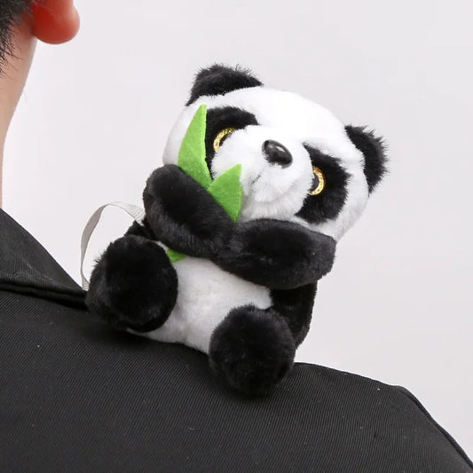 Kawaii Panda Tiger Magnetic Shoulder Plush Raccoon Clip on Shoulder Plush Doll Home Decoration Toys Girls Christmas Gifts