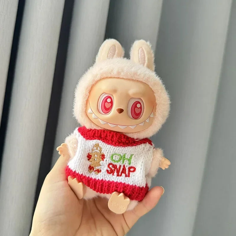 Mini Plush Doll'S Clothes Outfit Accessories For Labubu V2 christmas cookie man love hat Clothing for Labubu cloth