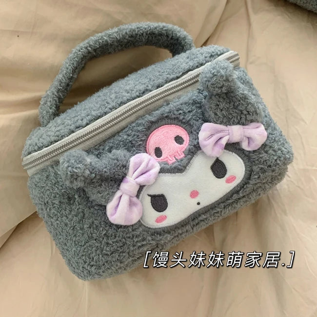 Lovely Japanese Style Kuromi My Melody Cosmetic Case Cosmetic Bag Lolita Shoulder Bag Handbag Plush Bag Cute Gifts For Girl