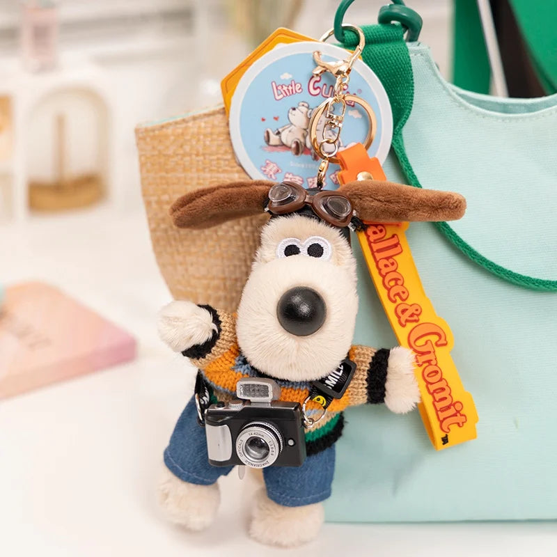 miniso Gromit Plush Doll Wallace Toy Cute Dogs Bag Pendant Key Chain Anime Puppy Stuffed Dolls Xmas Gift Can Change Clothes