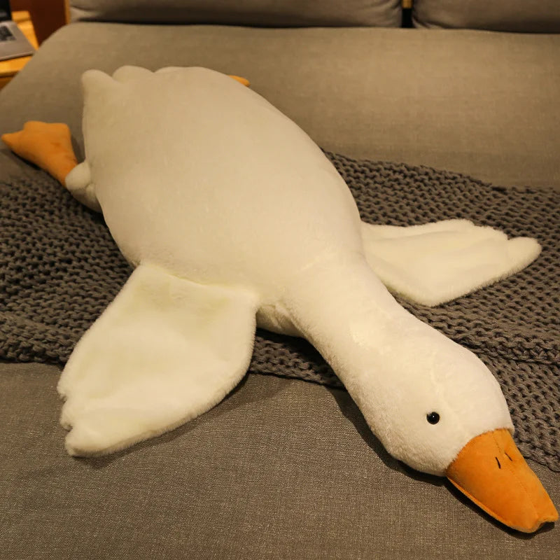 190cm Huge Duck Plush Toys Cute Big Goose Sleeping Pillow Cute Giant Duck Sofa Cushion Soft Stuffed Animal Doll Gift for Kids