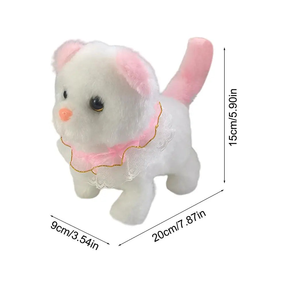 Tail Wagging Head Nodding Cat Toy Realistic Electronic Plush Toy Interactive Kitten Toy For Children Boys Girls