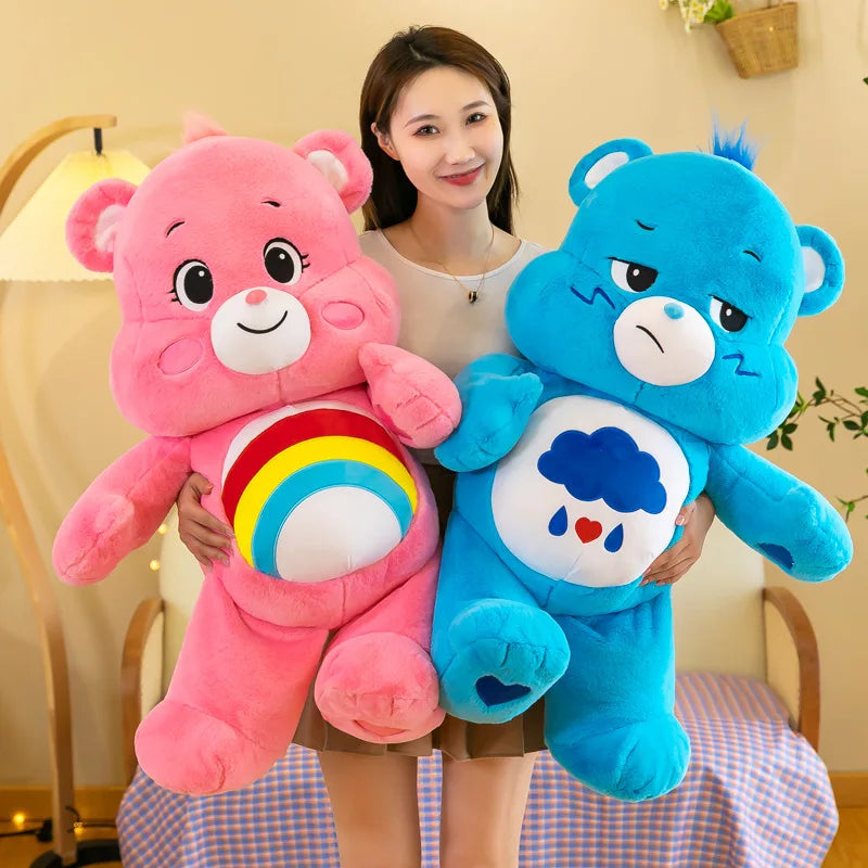 38cm Cute Rainbow Bear Plush Toys Lovely Cartoon Bear Soft Stuffed Dolls Homdecor Sleeping Plush Pillows