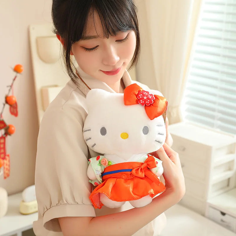 Lovely kimono Hello Kitty Plush Toy Stuffed Anime Japanese Style Hello Kitty Plushies Kawaii Doll Birthday Gifts Girl