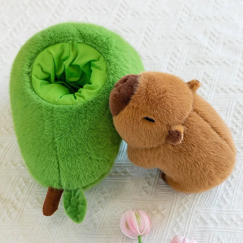 New Avocado Capybara Plush Toy Simulation Capibala Anime Fluffty Toy Cute Animals Stuffed Pillow Doll Birthday Gift Toy for Kids