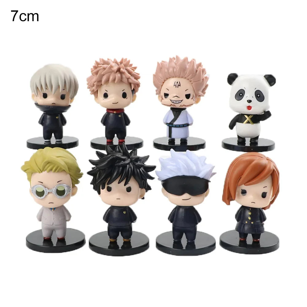 6/8Pcs Anime Jujutsu Kaisen Figures Itadori Yuji Fushiguro Megumi Action Figure Gojo Satoru Kugisaki Nobara PVC Model Toys Dolll