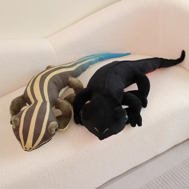 1pc Simulation Lizard Plush Toy Cartoon Black Lizard Reptilia Stuffed Doll Chamaeleons Animal Pillow Home Sofa Decor