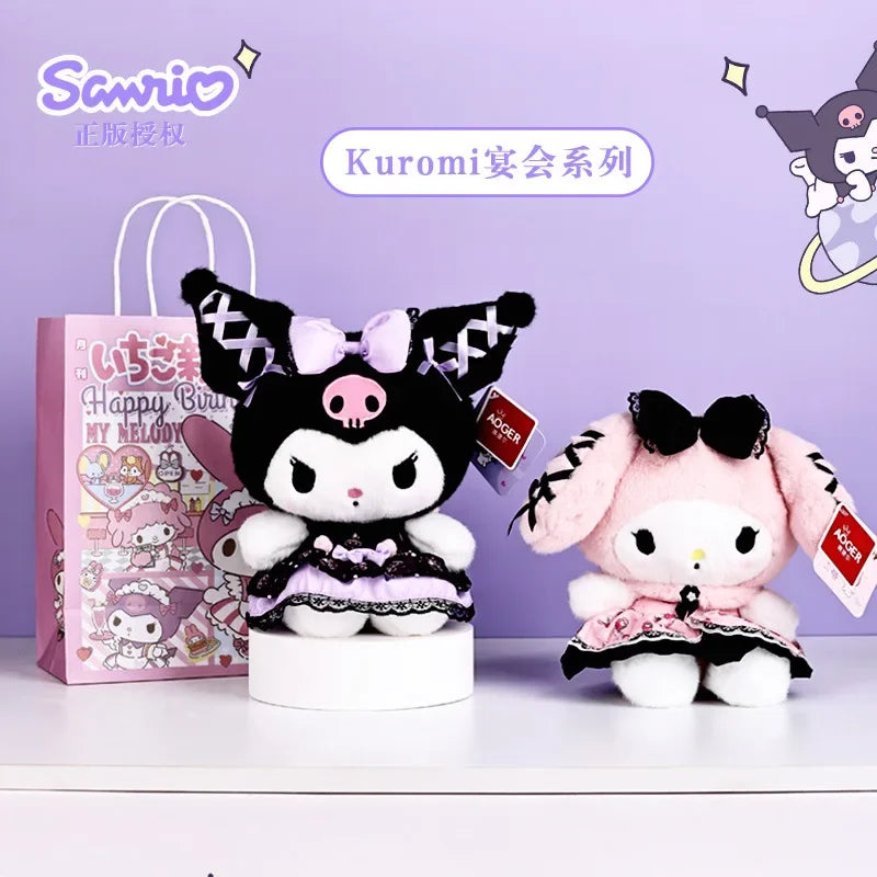 Genuine Sanrio Melody Doll Figure Toy Cartoon Banquet Series Kuromi Toy Melody Plush Toys Doll As A Birthday Gift For Girls