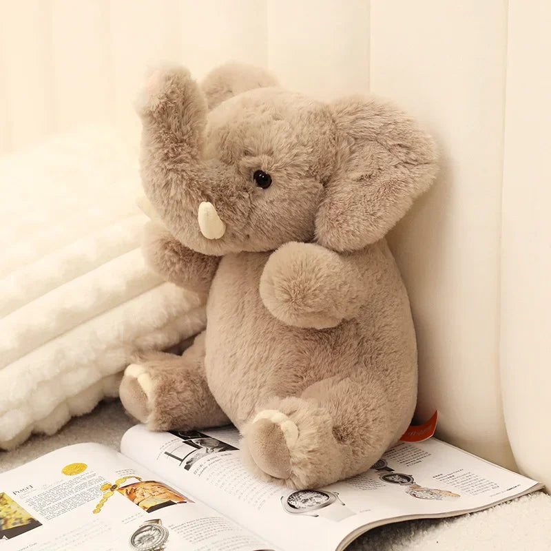 25-45cm Simulation Plush Elephant Doll Toy Fluffy Stuffed Cute Animal Pillow Baby Accompany Xmas Birthday Gift Kids