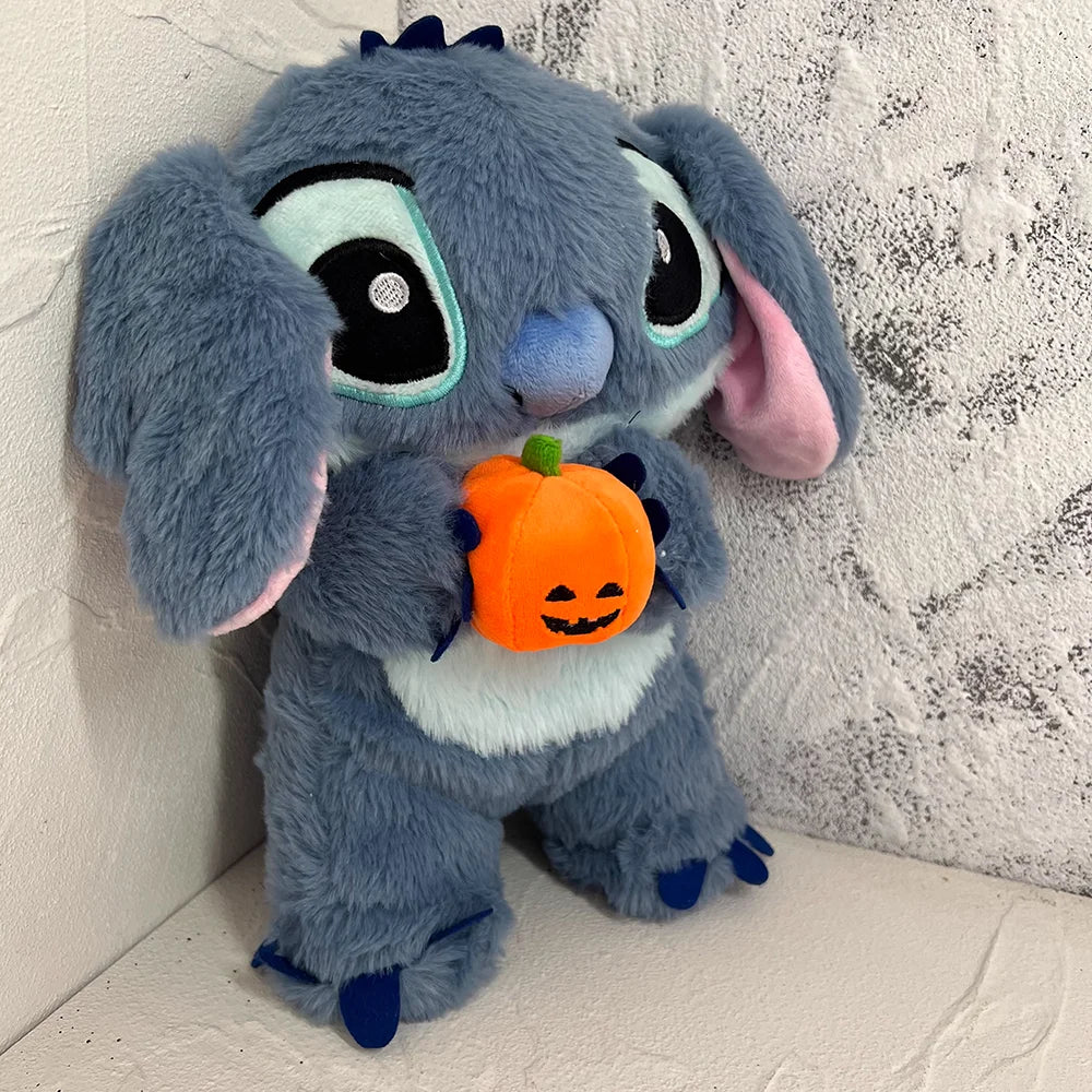 2024 New Lilo&Stitch Hug Pumpkin Plush Doll Breath Child Peluche Kawaii Soothes Toy Baby Music Light Sleep Toy Christmas Gift