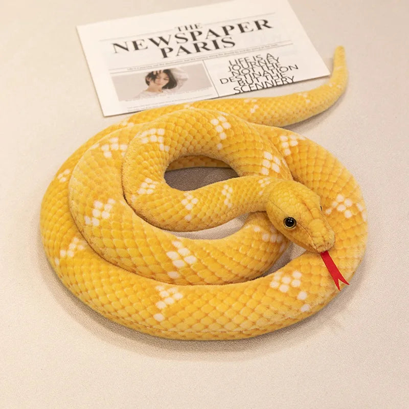 Simulation Giant Python Anaconda Plush Toy Long Snake Yellow Orange Green Python Plush Toy House Holiday Decoration Trick Props