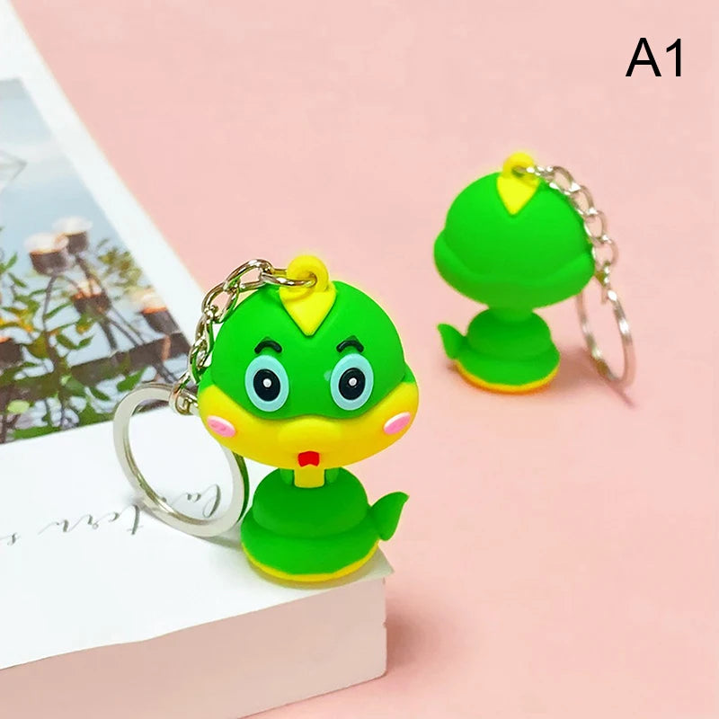 Cartoon Plush Q-Version Zodiac Snake Plush Keychain Pendant Stuffed Doll Lucky Mascot Gifts For Children Chinese New Year Decora