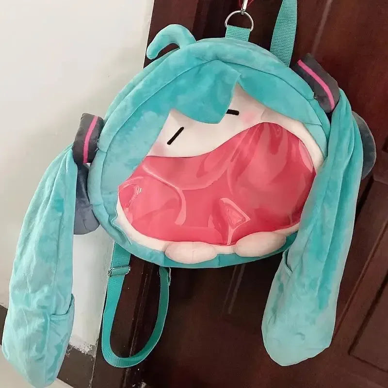 Hatsune Miku Shoulder Bag Backpack Cute Anime Girl Plush Cartoon Kawaii Knapsack Student Bag Packet For Kids Gifts Toys