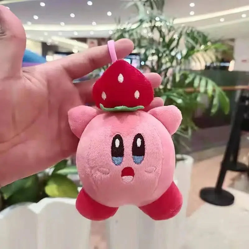 13cm Pink Kirby Anime Plush School Bag Small Pendant Keychain Stuffed Cartoon Doll Birthday Decorative Accessories Christmas