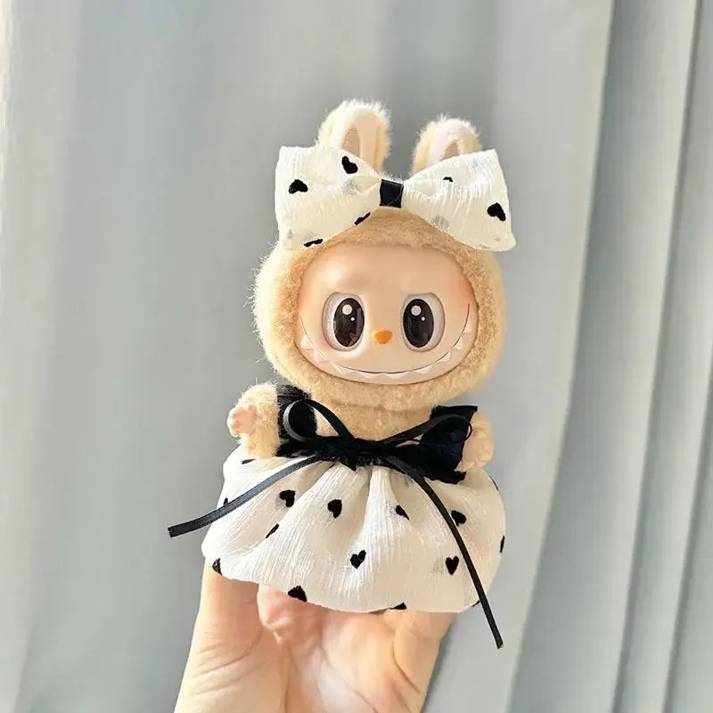 17cm Mini Plush Doll'S Clothes Outfit Accessories For Korea Kpop Exo Labubu Idol V1 V2 Strap skirt set Clothing Gift