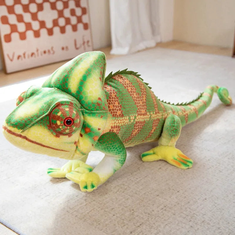 80CM/110CM Simulated Mane Lizard Doll Lifelike Chameleon Plush Toy Creative Boy Pillow Doll Birthday Gift Rag Doll