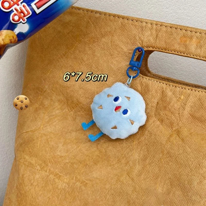 Plush Plush Biscuit Key Chain Cartoon Wacky Car Bag Pendant Trinkets Gifts Korean Style Accessories Cookie Chocolate Key Ring