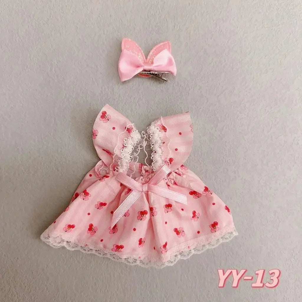 20Cm cotton doll clothes college style suit plush doll rechange cute baby clothes skirt (no doll)