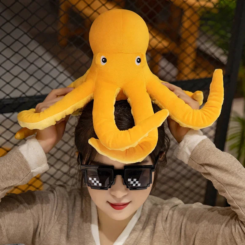 30/40/50CM Simulation Yellow Octopus Plush Toy Lifelike Stuffed Animals Plushies Doll Cartoon Soft Pillow Xmas Birthday Gift