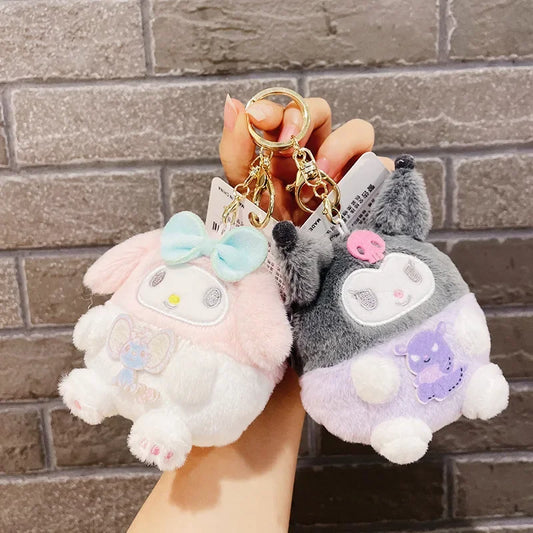 Sanrio Cute Coin Purse Student Children Storage Doll Pendant Plush Toy Small Pendant Key Chain