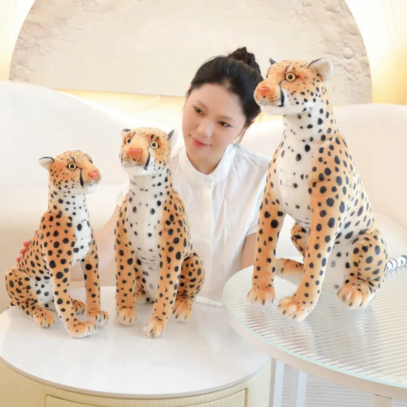 34cm-66cm Big Leopard Plush Toys Giant Yellow Cheetah Soft Stuffed Animal Pillow Animal Doll Toys For Friends Birthday Gift