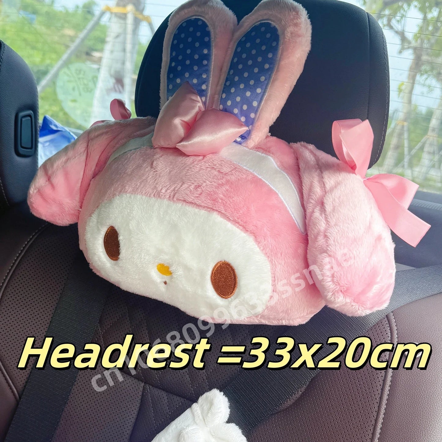 Sanrio Sweet Girl My Melody Back Cushion Headrest Seat Belt Cover Stuffed Anime Cuddly Pillow Sofa Bed Home Decor Xmas Gifts