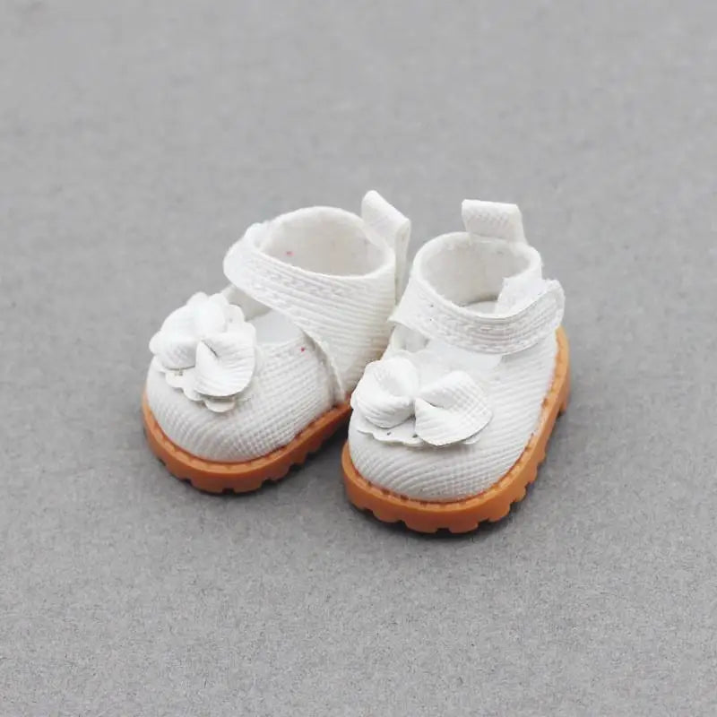 For Labubu Shoes (3.8*2.3cm) for 17cm Labubu Macaron and 10cm EXO /Cotton Doll Finger Shoes Doll Leather Shoes